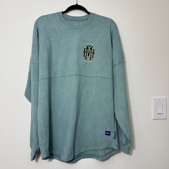 Disney Parks Haunted Mansion Hat box Ghost Spirit Jersey Adult Sz M Glow in Dark - Picture 2 of 8